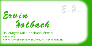 ervin holbach business card